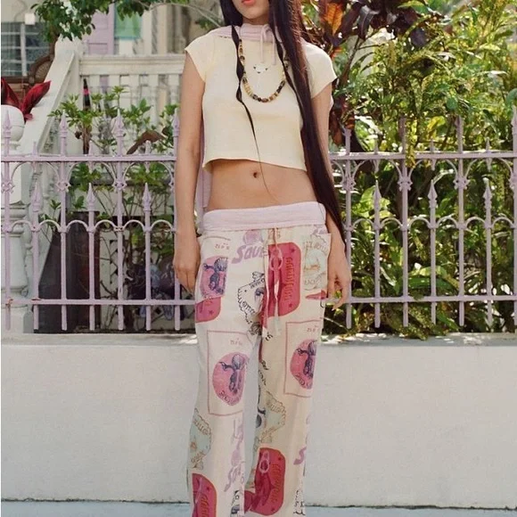 UO Amelie Printed Linen Pant - Picture 3 of 10